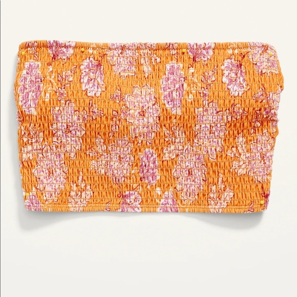 Smocked Bandeau Bikini Swim Top - Picture 2 of 5